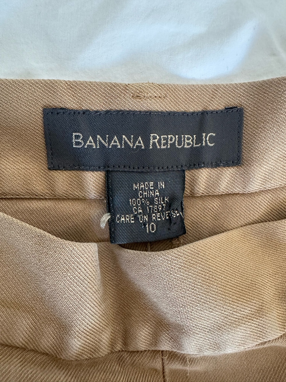 Banana Republic 100% Silk Tan Dress Pants